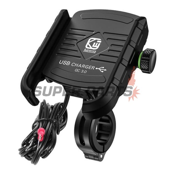 Βάση τηλεφώνου -4 RIDE- 62-90mm τηλέφωνο, με USB 3.0 φορτιστής, αντικραδασμικό, στήριξη για τιμόνι/καθρέφτης - universal