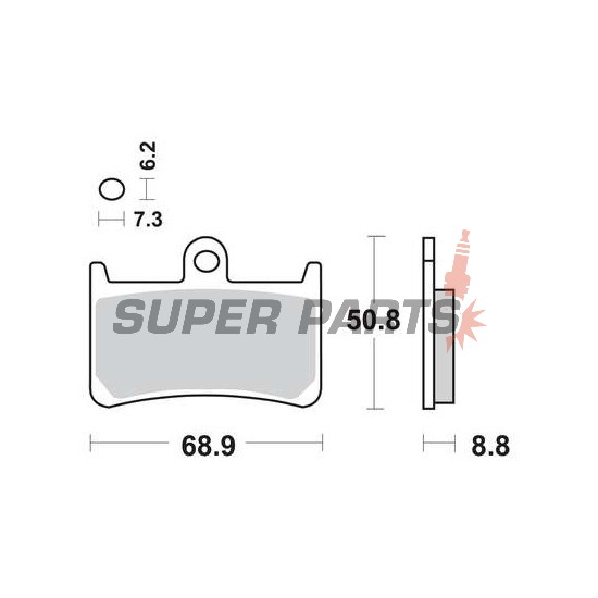 Τακάκια φρένων -TRW- MCB611, Yamaha R1/R6, MT-07/09/10, FZ1/FZ6/FZ8 Fazer, FJR1300, TDM900, XJR1300, T-Max 530, Super Tenere 1200