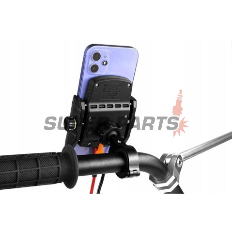 Βάση τηλεφώνου -4 RIDE- με ασύρματο φορτιστής + USB C, αντικραδασμικό - universal