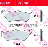 Τακάκια φρένων -TRW- MCB671SH, Aprilia Pegaso 650, BMW F 800 GS, Ducati Scrambler 800, Honda NX Dominator 650, KTM Adventure 990, Moto Guzzi California 1100, Triumph Rocket III 2300, Yamaha XT 660R (1976-2020)