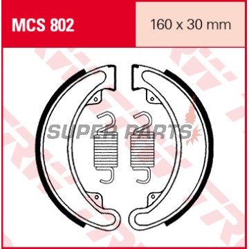 Σιαγόνες φρένων -TRW- MCS802, 160x30mm, Honda CB250/360/400 Four (1968-1979), TRX300 2x4/4x4 (1988-2000)