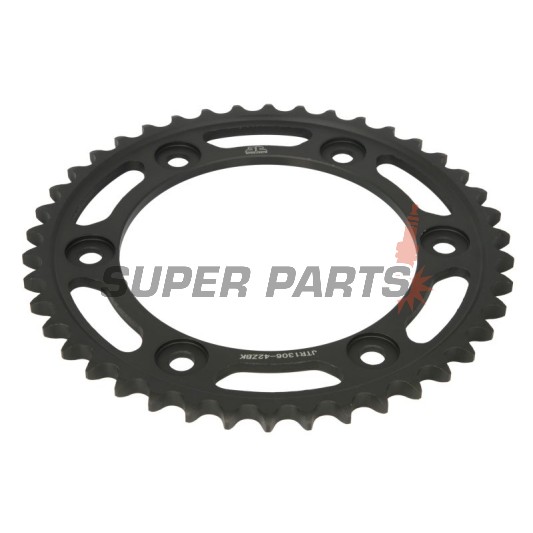 Πίσω γρανάζι -JT- JTR1306,42ZBK, 42 δόντια, μαύρο ψευδάργυρος, ατσάλινο, Honda CBR 1000 2004-2016, CBR 900 2000-2003, RVT 1000 2000-2006, VTR 1000 2000-2006