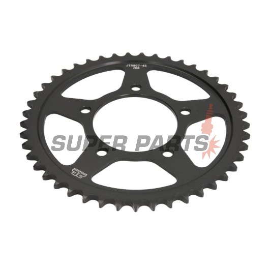Πίσω γρανάζι -JT- JTR807,45ZBK, 45 δόντια, μαύρο ψευδάργυρος, ατσάλινο, Suzuki GSF 400 1990-1995, GSF 650 2007-2015, GSX 400 1988-1992, GSX 650 2008-2017, GSX-R 400 1988-1992, RF 400 1993, SV 650 1999-2015