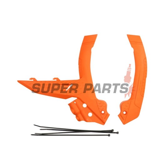 Προστατευτικά πλαισίου -POLISPORT- πορτοκαλί, KTM EXC, EXC-F, SX, SX-F 65-500 2023-2024