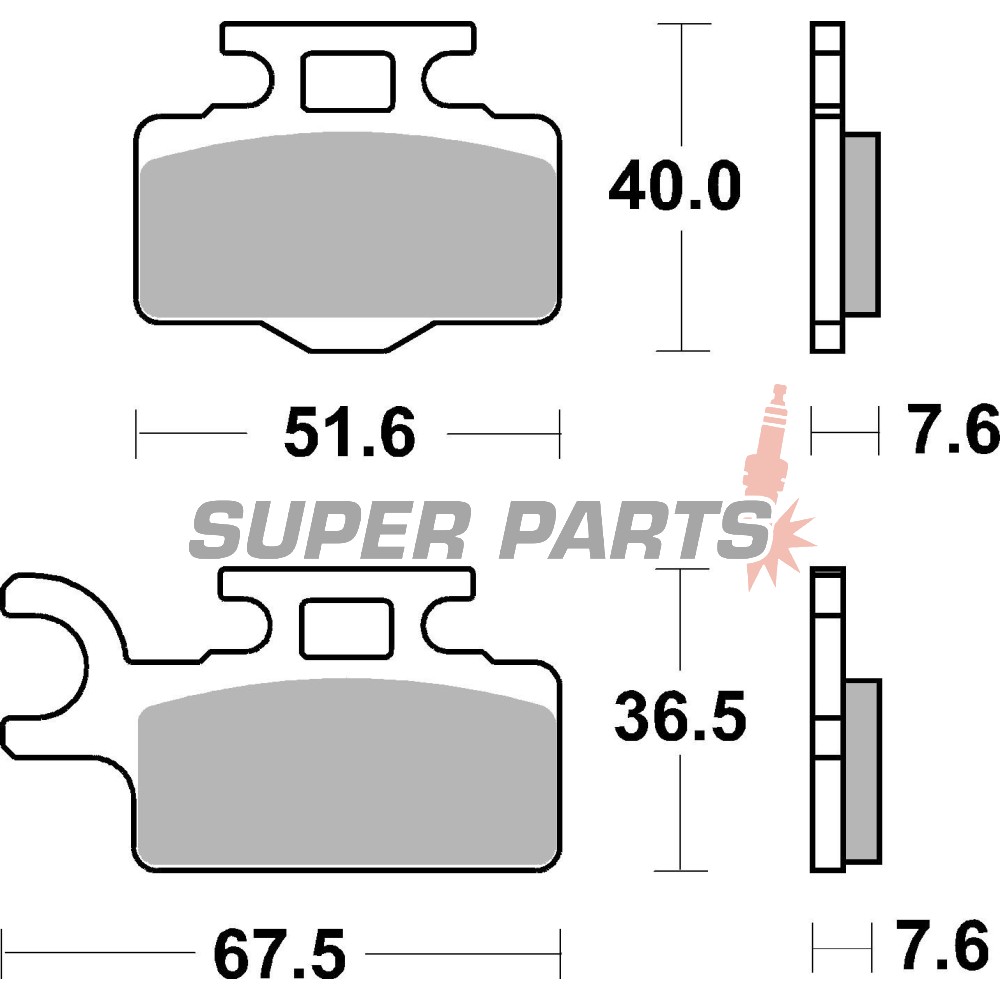Τακάκια φρένων -BREMBO- 07KA27SD, Kawasaki KX 65 (2000-2024), Suzuki RM 65 (2003-2005)