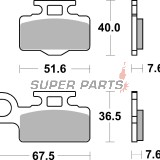 Τακάκια φρένων -BREMBO- 07KA27SD, Kawasaki KX 65 (2000-2024), Suzuki RM 65 (2003-2005)