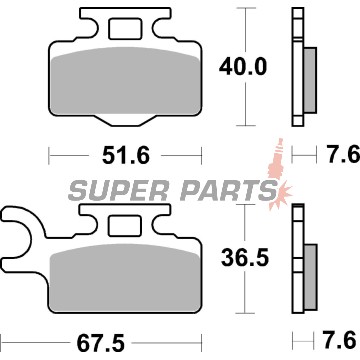 Τακάκια φρένων -BREMBO- 07KA27SD, Kawasaki KX 65 (2000-2024), Suzuki RM 65 (2003-2005)