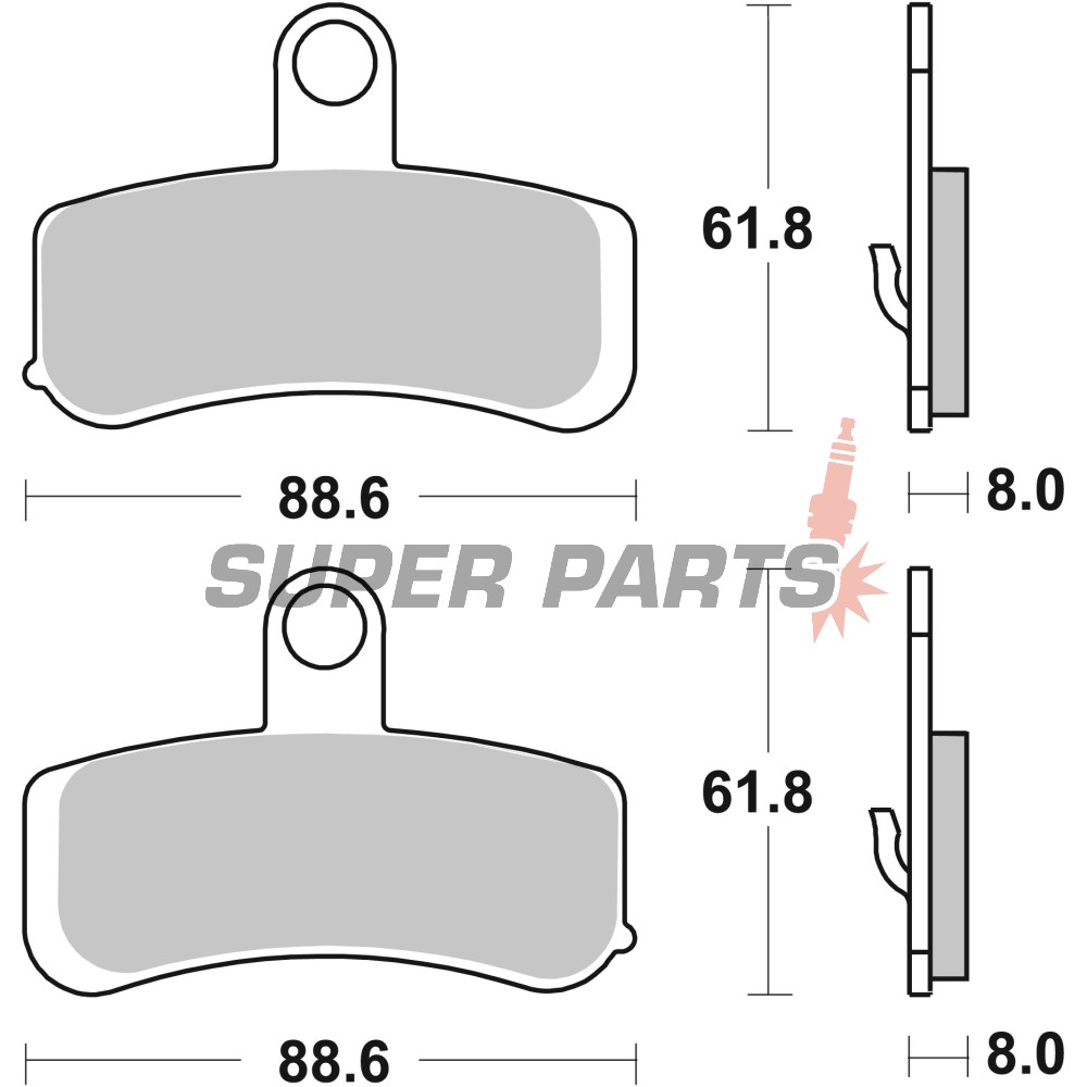 Τακάκια φρένων -BREMBO- 07HD15SA, Harley Davidson FLD/FLHRC/FLS/FLSTC/FLSTF/FLSTFB/FLSTN/FXCWC/FXD/FXDB/FXDC/FXDF/FXDL/FXDWG/FXS/FXSB/FXST/FXSTB 1584-1690
