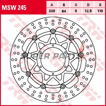 Δίσκος φρένου -TRW- MSW245, 330mm, Honda CBR900RR/929RR/954RR Fireblade (2000-2003)