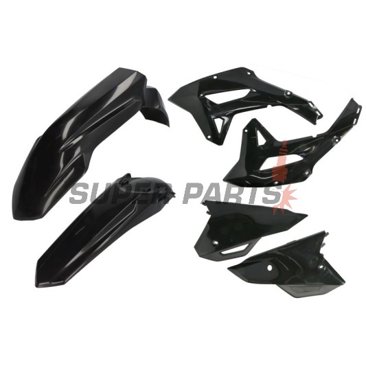 Σετ πλαστικών -POLISPORT- μαύρα, HONDA CRF 450 2022-2023