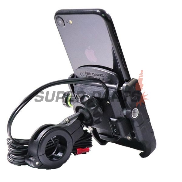 Βάση τηλεφώνου -4 RIDE- 62-90mm τηλέφωνο, με USB 3.0 φορτιστής, αντικραδασμικό, στήριξη για τιμόνι/καθρέφτης - universal