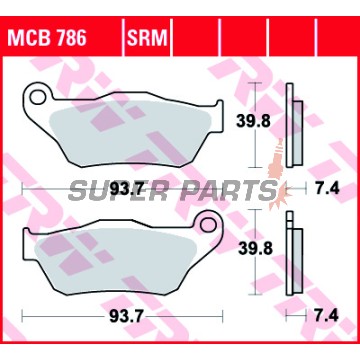 Τακάκια φρένων -TRW- MCB786SRM, sintered, Yamaha YP X-Max 125R/250R (2005-2009)