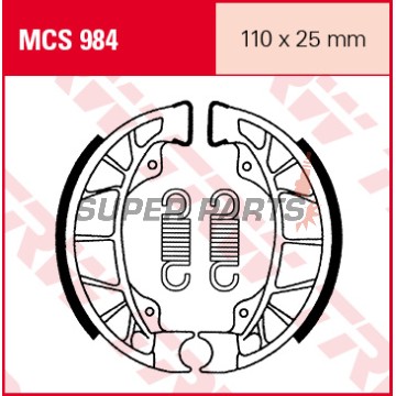 Σιαγόνες φρένων -TRW- MCS984, 110x25mm, Derbi Atlantis 50 2003-2007; Gilera Runner 50 1997-2004, Typhoon 125 1996-2000; Piaggio/Vespa ET2/ET4/LX/LXV/S/Zip/TPH/Typhoon 50-150 1994-2017