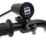 Αντάπτορας USB -4 RIDE- 12V, 2xUSB (3.1A), 2 pin, με βάση για τιμόνι 22mm - universal