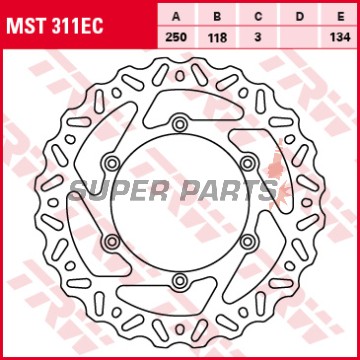 Δίσκος φρένου -TRW- MST311EC, 250mm, Suzuki DR/DR-Z125-400, RM125/250, RM-X250 + Yamaha WR125/250/250F/400F/426F/450F, YZ125/250/250F/426F/450F (1988-2020)