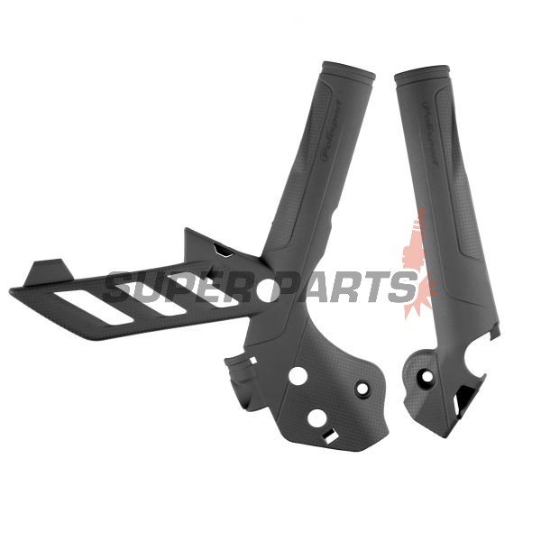 Προστατευτικά πλαισίου -POLISPORT- μαύρο, KTM EXC, SX, SX-F, XCF-W, XC-W 50-505 2011-2016