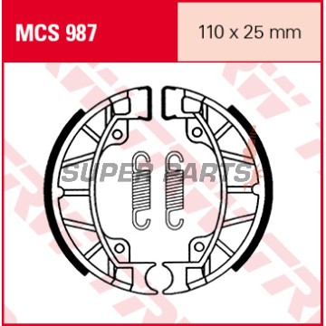 Σιαγόνες φρένων -TRW- MCS987, 110x25mm, Piaggio/Vespa Sfera 1 50 (1991-1994), Sfera 2 80 (1994-1996)