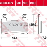 Τακάκια φρένων -TRW- MCB850CRQ, Kawasaki ZX-6R 636/ABS (2013-2022)