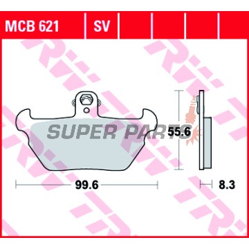Τακάκια φρένων -TRW- MCB621SV, BMW K100RS 16V, K100LT ABS, K1100RS/ABS, K1100LT (1990-1998), R80/R80R (1991-1994)