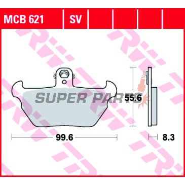 Τακάκια φρένων -TRW- MCB621, BMW K100RS 16V, K100LT ABS, K1100RS/ABS, K1100LT (1990-1998), R80/R80R (1991-1994)
