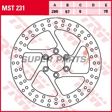 Δίσκος φρένου -TRW- MST231, 295mm, Suzuki VS Intruder 600GL/750GL/800GL/1400GL/1400GLP (1987-2003)