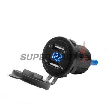 Αντάπτορας USB -4 RIDE- 12V, 2xUSB (1A + 2.1A), 2 pin - universal
