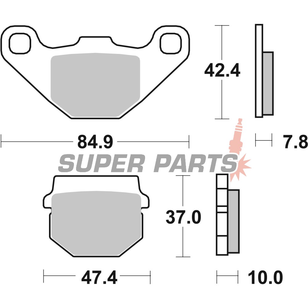Τακάκια φρένων -BREMBO- 07HO1118, Adly 50-125/Aprilia 50-125/Bombardier 200/CPI 50/Honda 80/Hyosung 50-110/Kawasaki KX-KDX-KMX/KTM SX 60-65/Peugeot 50-100/PGO 50-90/Piaggio 50/Polaris 50-200/Simson 50-125/Suzuki 50-100