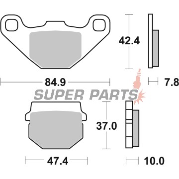 Τακάκια φρένων -BREMBO- 07HO1118, Adly 50-125/Aprilia 50-125/Bombardier 200/CPI 50/Honda 80/Hyosung 50-110/Kawasaki KX-KDX-KMX/KTM SX 60-65/Peugeot 50-100/PGO 50-90/Piaggio 50/Polaris 50-200/Simson 50-125/Suzuki 50-100