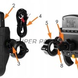 Βάση τηλεφώνου -4 RIDE- με ασύρματο φορτιστής + USB C, αντικραδασμικό - universal