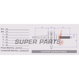 Στροφαλοφόρος άξονας -ATHENA-, Aprilia RS 50 2006-2010, RS4 50 2011-2016/2018, RX 50 2006-2014, SX 50 2006-2011, Derbi GPR 50 2004/2006-2014, Senda 50 2005-2013, Gilera RCR 50 2013-2018, SMT 50 2013-2018