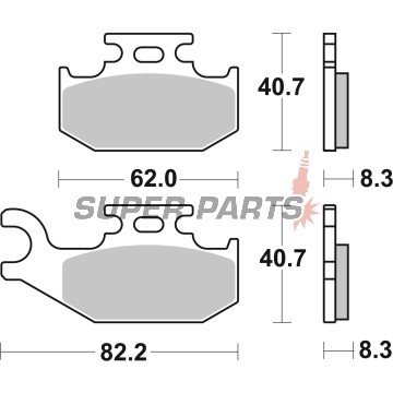 Τακάκια φρένων -BREMBO- 07GR74SD, Suzuki KingQuad 400, 450, 500, 700, 750 (2005-2013)