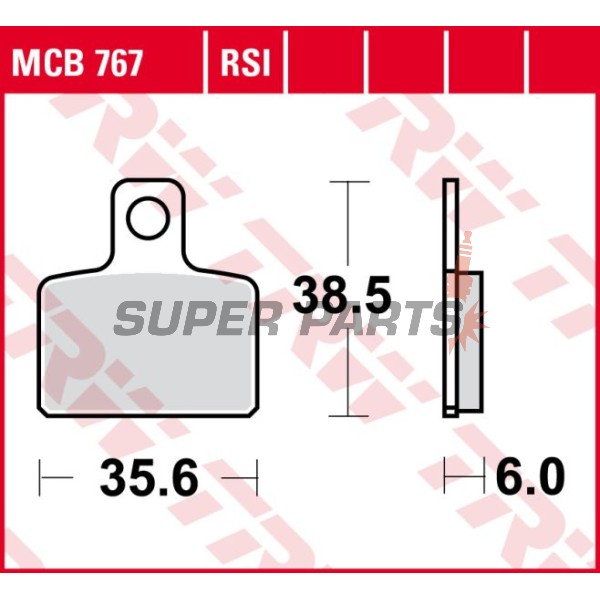 Τακάκια φρένων -TRW- MCB767, Gas Gas Randonne 125, Husqvarna CR 50 (2011-2012), SM 50 (2011)
