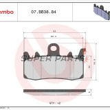 Τακάκια φρένων -BREMBO- 07BB3884, BMW G310/Ducati 939-1262/Triumph Tiger 1215