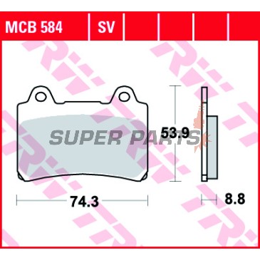 Τακάκια φρένων -TRW- MCB584, Triumph Tiger 900 1993-1998; Yamaha FJ 1200, FZR 750/1000, TRX 850, XJR 1200, XVZ 1300 1987-2001