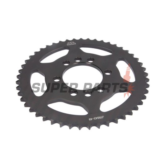 Πίσω γρανάζι -JT- JTR843,49, 49 δόντια, ατσάλινο, Yamaha DT 125 1984-1989, DT 175 1978-1981, DT 200 1987, DT 80 1983-1997, RT 180 1990-1998, SR 125 1982-1994, XT 125 1988-1990, XTZ 125 2002-2004