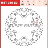 Δίσκος φρένου -TRW- MST350EC, 245mm, Yamaha WR125/250/250F/426F/450F + YZ125/250/250F/450F/FX/X (2001-2020)