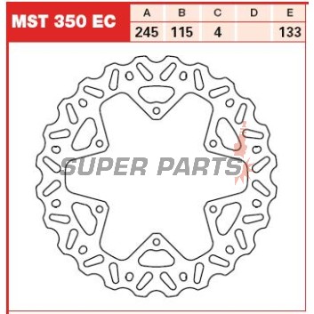 Δίσκος φρένου -TRW- MST350EC, 245mm, Yamaha WR125/250/250F/426F/450F + YZ125/250/250F/450F/FX/X (2001-2020)