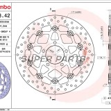 Δίσκος φρένου -BREMBO- 78B40842, Suzuki GSX-R 600/750/1000 (2003-2005)