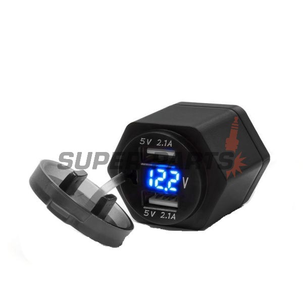 Αντάπτορας USB -4 RIDE- 12V, 2xUSB (2.1A), BMW, TRIUMPH (connector DIN ISO 4165)