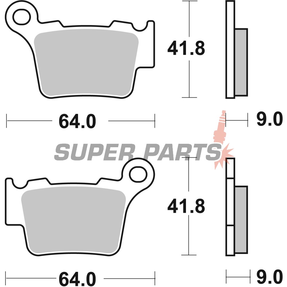 Τακάκια φρένων -BREMBO- 07BB27TT, BMW G450X 2008/Husqvarna CR125, SM450R-RR, SM510R, TC250-510, TE250-510, WR125 2005-2011/KTM EXC, EXC-F, MX, SMR, SX, SX-F 125-560 2000-2011/SWM MC250S, RS125R-340S, SM125R 2016