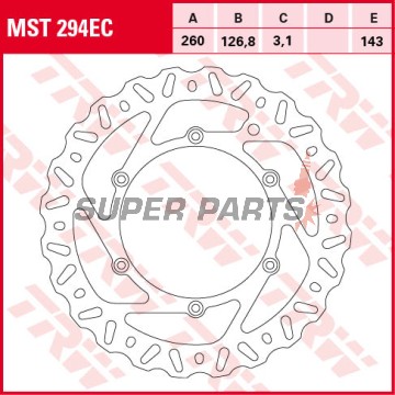 Δίσκος φρένου -TRW- MST294EC, 260mm, Beta RR 250/300 2T + 350/390/430/450/480/498 4T Enduro & Racing (2005-2017)