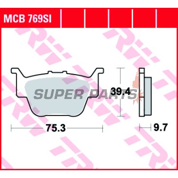 Τακάκια φρένων -TRW- MCB769SI, Honda TRX FourTrax Rancher/Rincon/Sportrax - 420-650cc, 2003-2013
