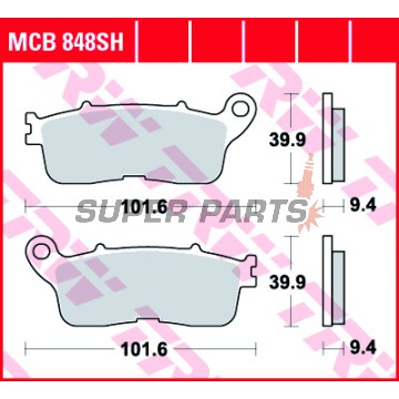 Τακάκια φρένων -TRW- MCB848SH, Honda VFR1200F DCT V4 (2012-2013)