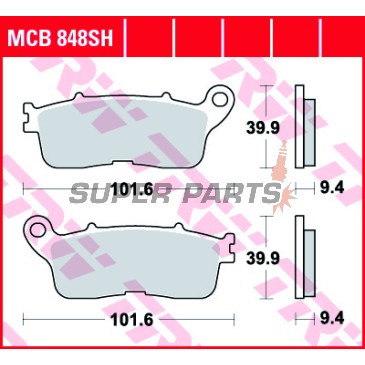 Τακάκια φρένων -TRW- MCB848SH, Honda VFR1200F DCT V4 (2012-2013)