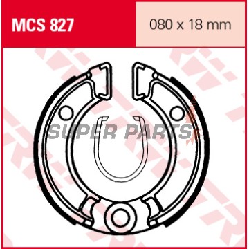 Σιαγόνες φρένων -TRW- MCS827, 80x18mm, Honda NB50 Melody NC50 Express ND50 Melody NE50 Vision NP50 Melody Mini NX50 Caren QR50 XR50R Monkey Z/ZB50 Peugeot ST50 STL50 Suzuki DR-Z70 Yamaha TT-R50/50E