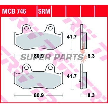 Τακάκια φρένων -TRW- MCB746SRM, sintered, Suzuki Burgman AN400/400S (2001-2005)