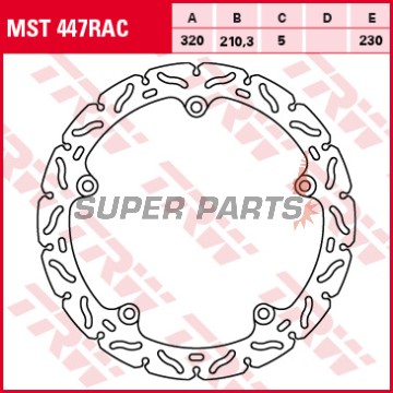 Δίσκος φρένου -TRW- MST447RAC, 320mm, Honda Integra 700/750 DCT + NC700S/NC700X/NC750X + NM4 Vultus 750 (2012-2016)