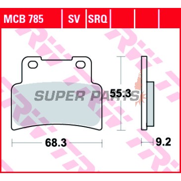 Τακάκια φρένων -TRW- MCB785, Aprilia Mana, RS, Shiver, Dorsoduro; Yamaha MT, YZF-R125 - 125, 750, 850, 900, 1200cc, 2007-2017
