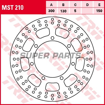 Δίσκος φρένου -TRW- MST210, 300mm, Kawasaki EN500 Vulcan + VN800 Classic/Drifter + VN1500 Classic Intruder cruiser models (1994-2008)