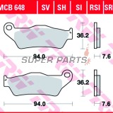 Τακάκια φρένων -TRW- MCB648SV, Alfer 250, Aprilia MX/Mana/Pegaso/RST, ATK Cross/Enduro, BMW G450X/HP2, Ducati Monster, Gas Gas EC, Husqvarna SM/TE/WR, KTM Adventure/EXC/SX, Moto Guzzi Stelvio, Yamaha TT/Majesty